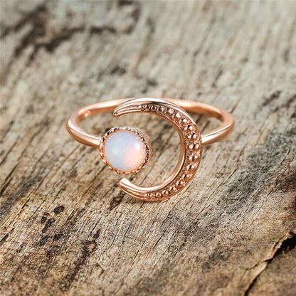 Moon Sun Accessory Moonstone Adjustable Ring