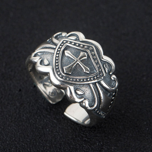 Vintage Men's Crusader Shield Ring