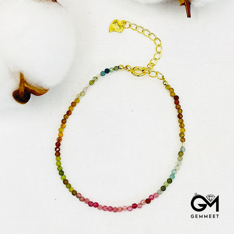 Colorful Graded Tourmaline Cut Bracelet