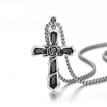 Sterling Silver Skull Flower Cross Necklace Pendants