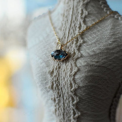 "Eye of Agamotto" Blue Topaz Retro Design Necklace