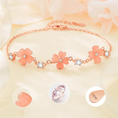 Crystal Four-Leaf Clover Bracelet