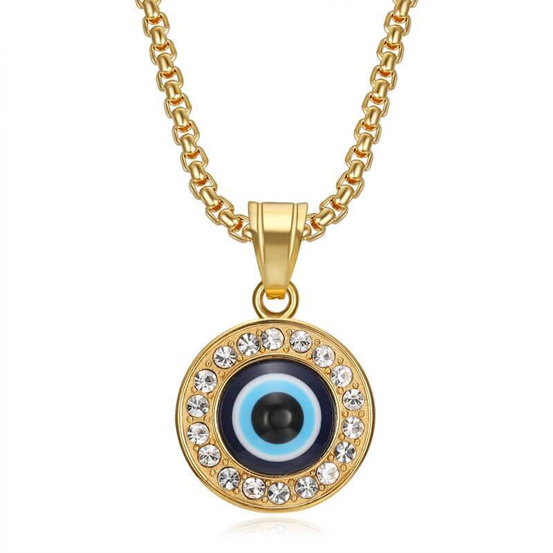 Evil Eye Blue Eye Pendant with Zirconia