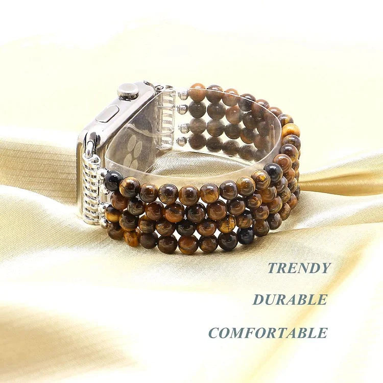 Tiger Eye Beaded Bracelet Compatible Watch Bracelet