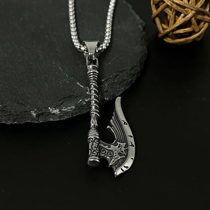 Vintage Viking Mythology Axe Pendant Necklace