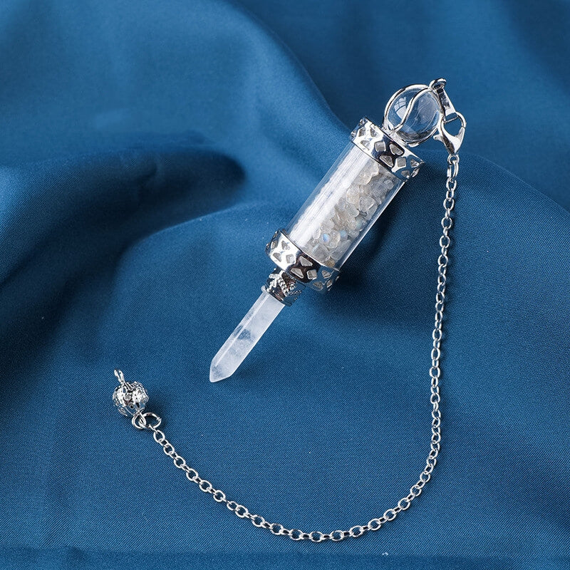 Crystal Gravel Wishing Bottle Pillar Spirit Pendant