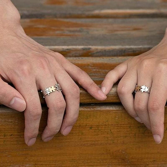 "You are an integral part of me" - Couple Puzzle Ring