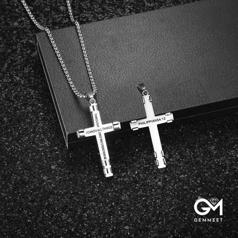 "I CAN DO ALL THINGS" Men's Strength Cross Necklace