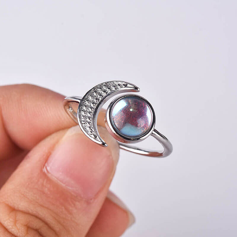 Moon & Sun Moonstone Adjustable Ring