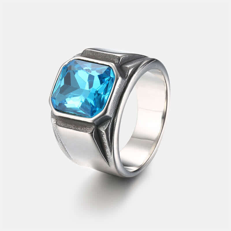 Men's Octagonal Gemstone Signet Ring