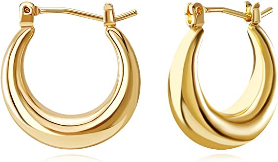 Gold Chunky Hoop Earrings for Women