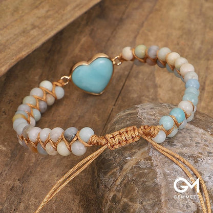 Natural Turquoise Heart Bracelet