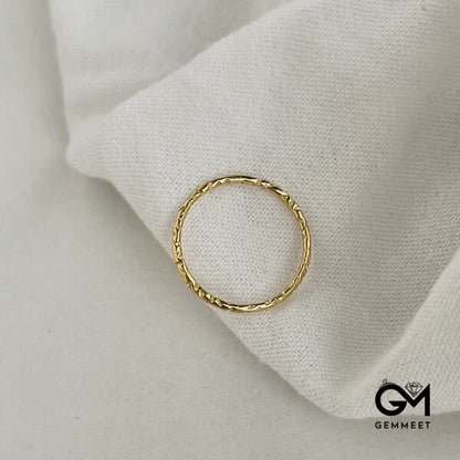 S925 Silver Simple Texture Fine Textured Ring