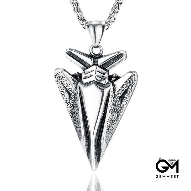 Vintage Titanium Steel Arrow Necklace