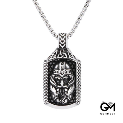 Titanium Steel Irish Pendant Viking Warrior Necklace