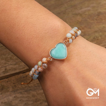 Natural Turquoise Heart Bracelet