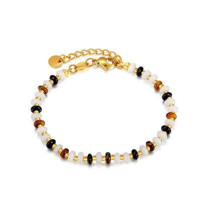 Boho Style Tiger Eye Stone Bracelet Retro Ethnic Style Beaded Bracelet