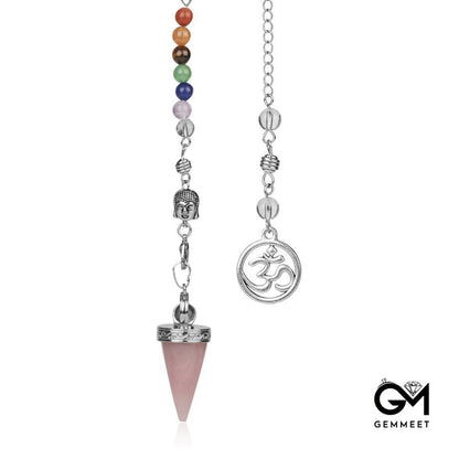 Multicolored Necklace Amethyst Cone Pendant