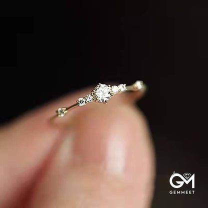 Gold Minimalist Stone Engagement Ring