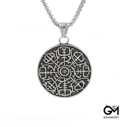 Viking Compass Stainless Steel Necklace Simple Necklace