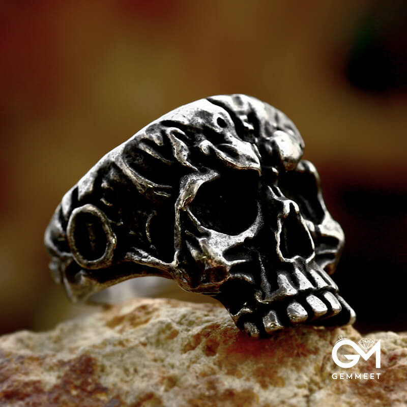 Vintage Viking Skull Titanium Steel Ring