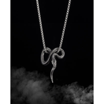 Titanium Steel Snake Pendant Chain Necklace