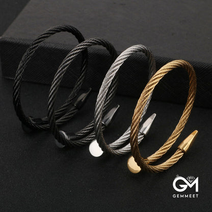 Stainless Steel Nail Wire Bracelet