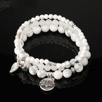 Stone Crystal Rose Three Row Bracelet