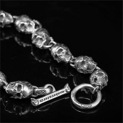 Men's Gothic Skull Head String Bracelet