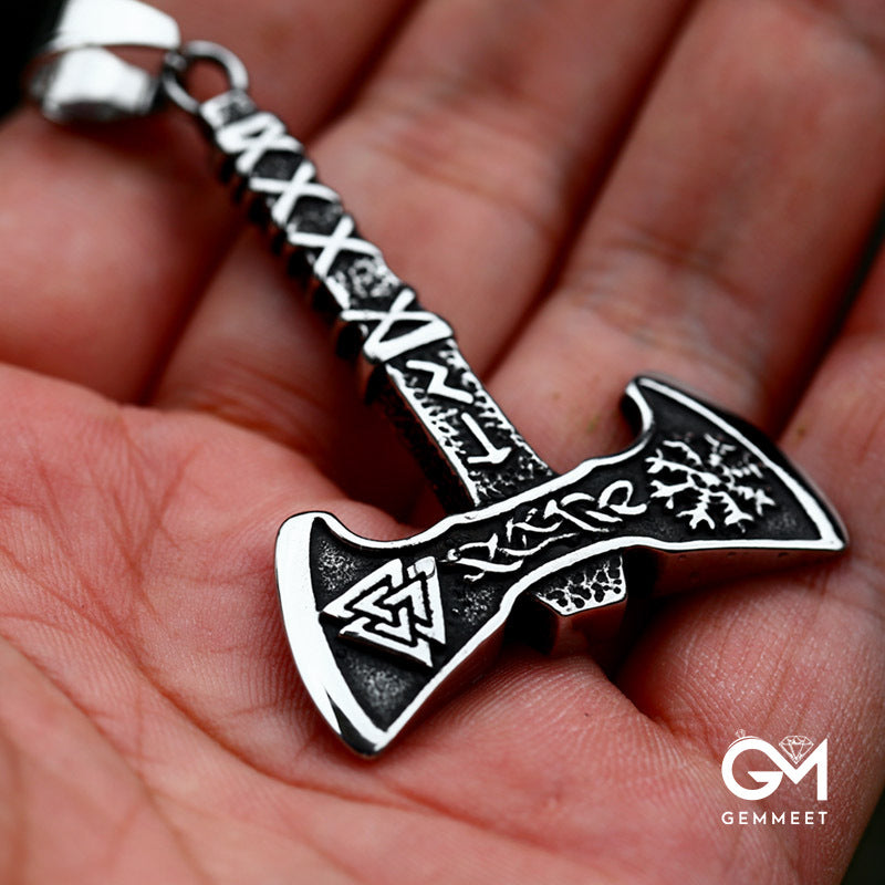 Viking Ares axe titanium steel pendant