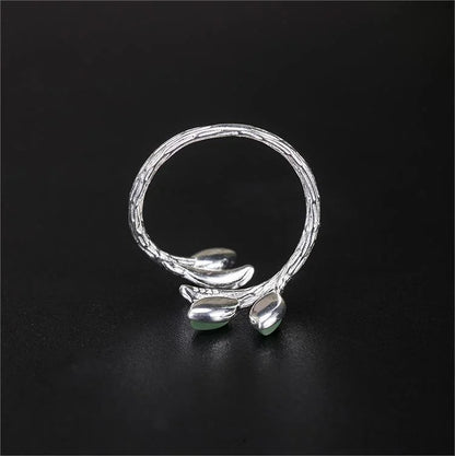 Marquise Shape Open Leaf Ring