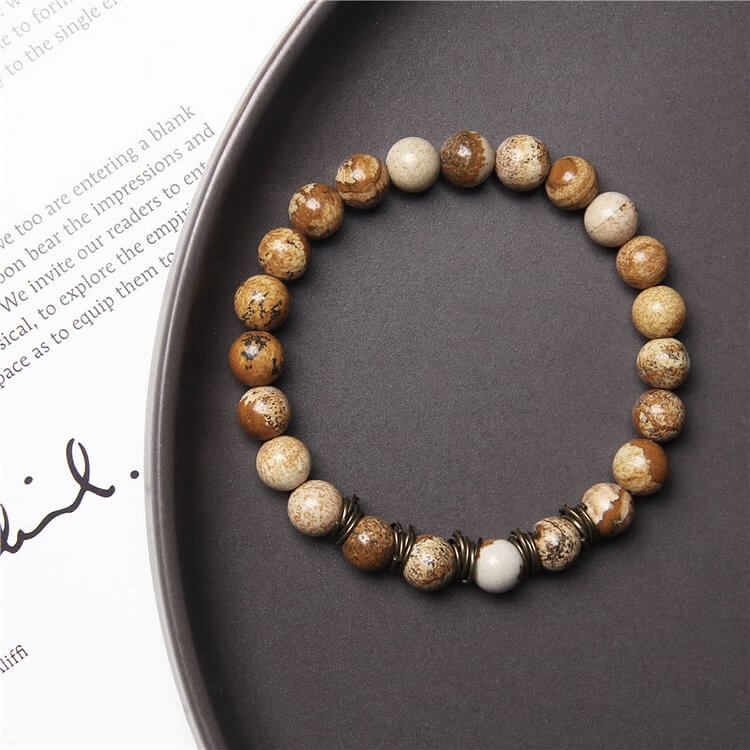 "Inner Peace" Men's Polished Natural Stone Bracelet