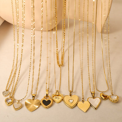 Cute Halo Heart Shape Pendant Necklace