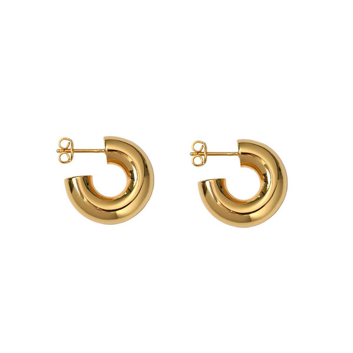 Golden Classic Daily Chunky Hoop Earrings