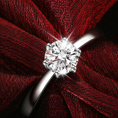 White Gold Prong Setting Engaement Moissanite Ring