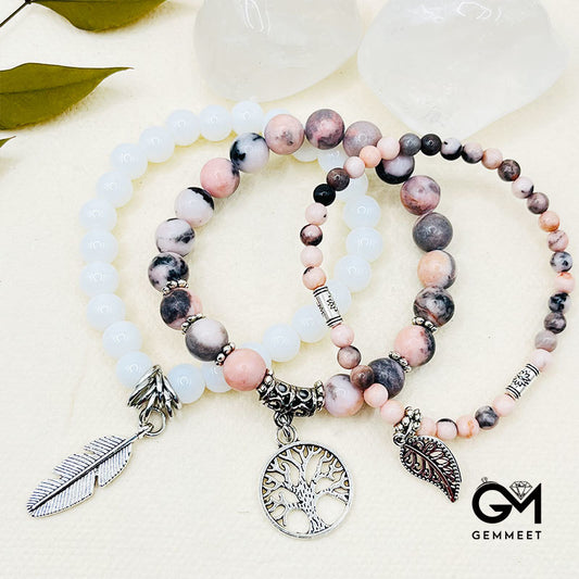 Bohemia Rhodochrosite Fold Wear Bead Bracelet