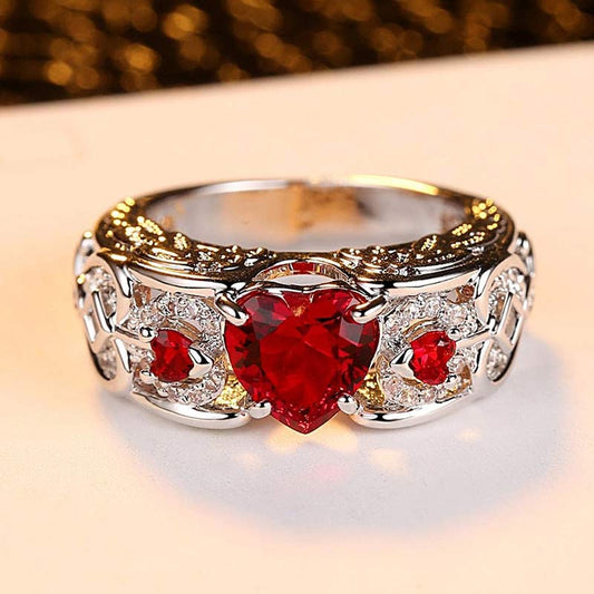 Birthstone Series - Red & Pink Zircon Ring