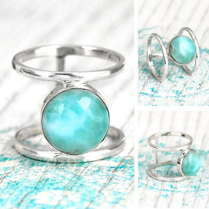 Preorder: 2 Layers Larimar Boho Ring