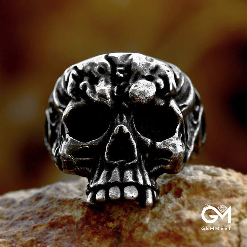 Vintage Viking Skull Titanium Steel Ring