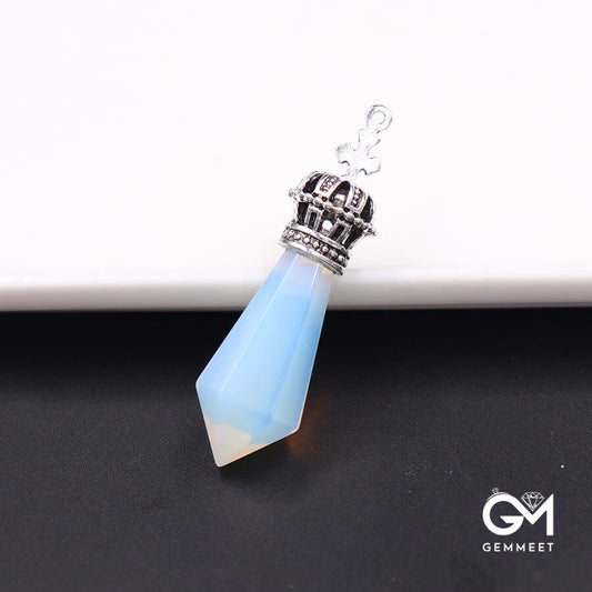 Opal Crown  Stone Pendant Necklace