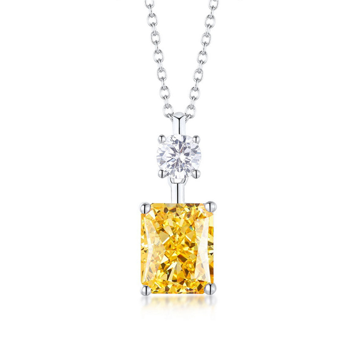 Bottle Shape Rectangle Yellow Gem Chain