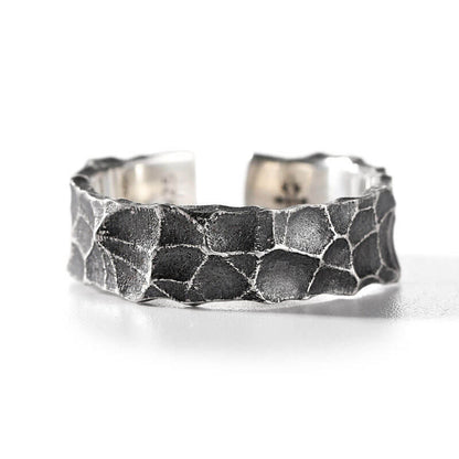 Men's Retro Hammered Texture Adjustable Ring