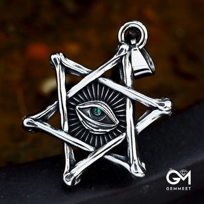 Hex Star Stainless Steel Devil's Eye Pendant