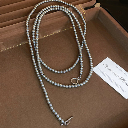 Zircon Pearl Crystal Long Temperament Necklace