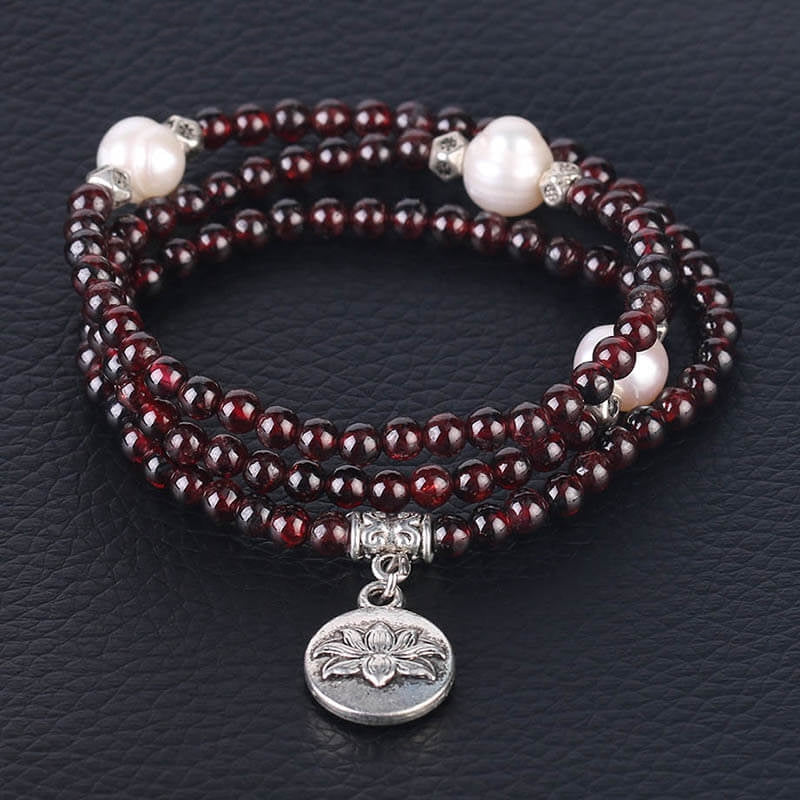 Pearl Rosary Lotus Bracelet