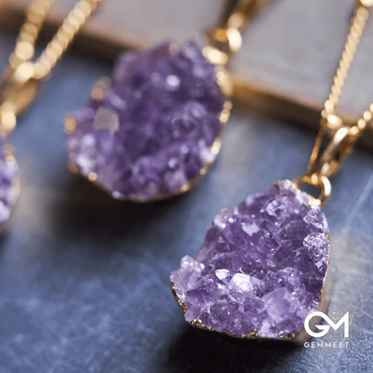 Gold Amethyst Fashion Jewel Pendant