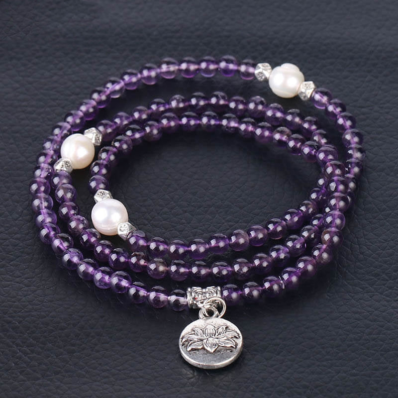 Pearl Rosary Lotus Bracelet