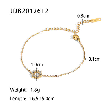 Hollow Halo Full Stones Pendant Chain Bracelet