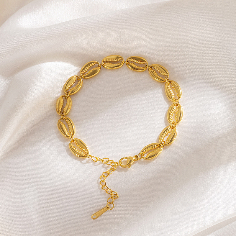 Shell Shape Golden Plated Chain Bracelet