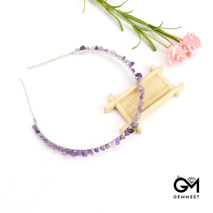 Hand Wound Crystal Stone Crown Headband